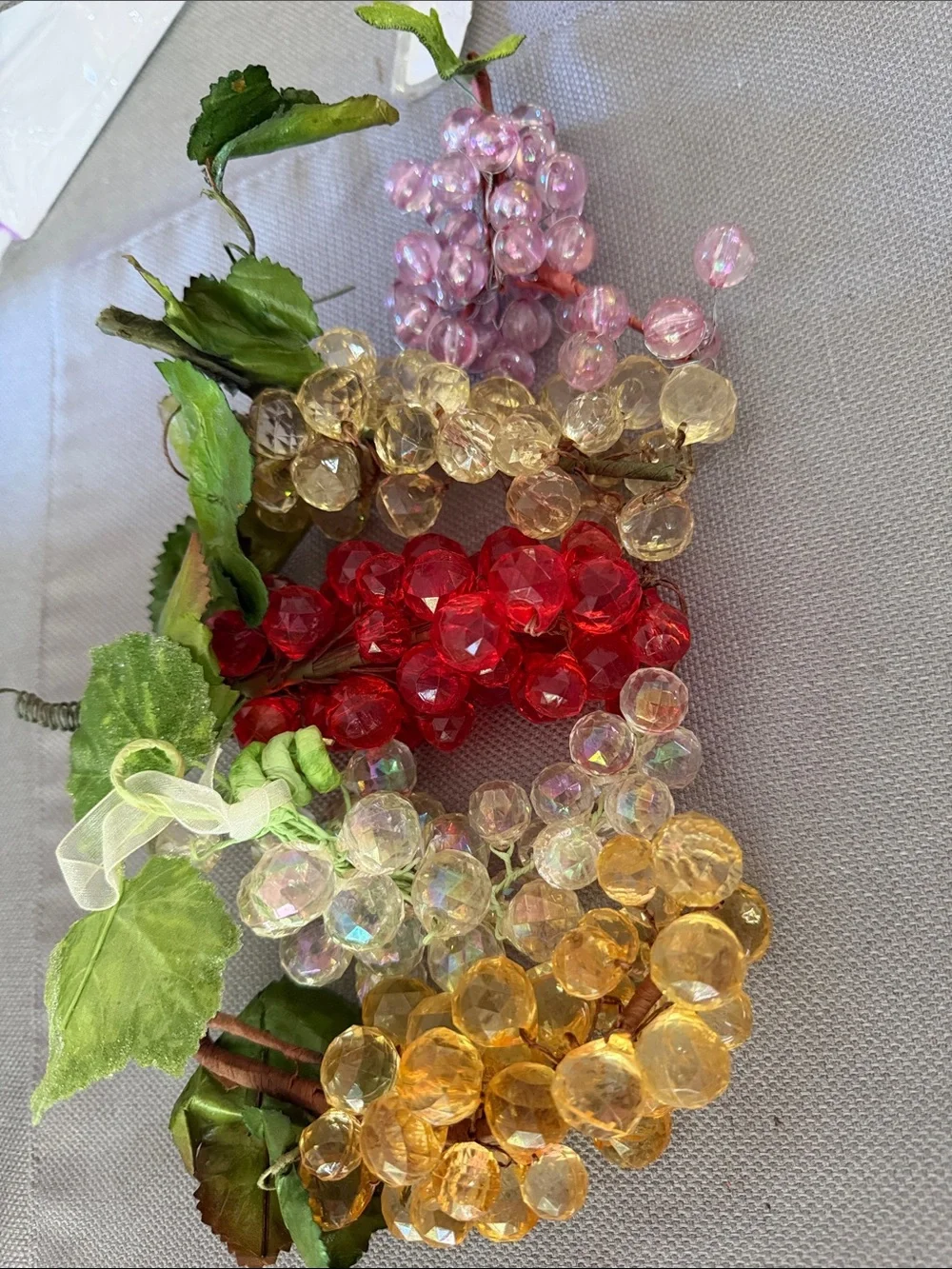 Decorative Acrylic Grape Cluster Picks - Multicolor (Red, Pink, Gold, Yellow)